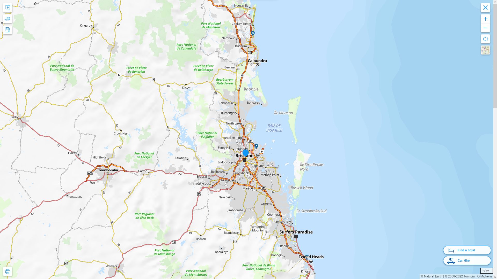 Brisbane Highway and Road Map